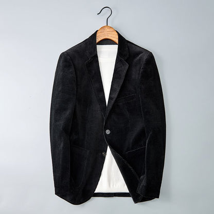 Men’s Corduroy Jacket – Structured Fit – Notched Lapel – Single-Breasted Smart Casual