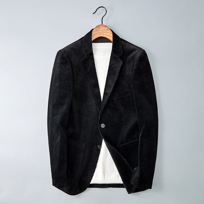 Men’s Corduroy Jacket – Structured Fit – Notched Lapel – Single-Breasted Smart Casual