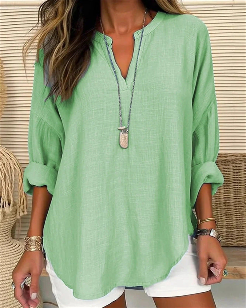 Women’s Long Sleeve Shirt – Relaxed Fit Casual Top