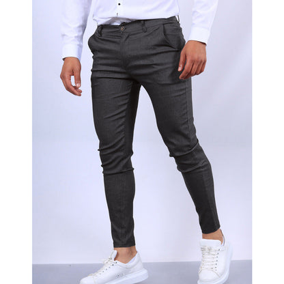 Men’s Tailored Trousers – Slim Fit – Tapered Leg – Stretch Fabric – Smart Casual