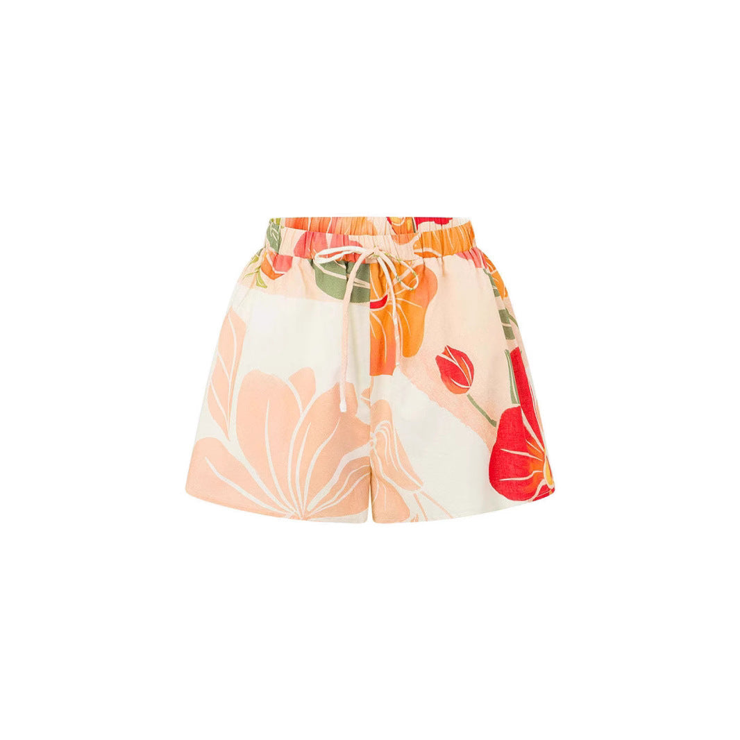Women’s Sleeveless Top – Loose Fit – Cropped Length – Floral Print – Adjustable Straps
