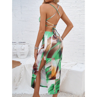 Women’s Midi Dress – Bodycon Fit – Spaghetti Straps – Slip-On Style