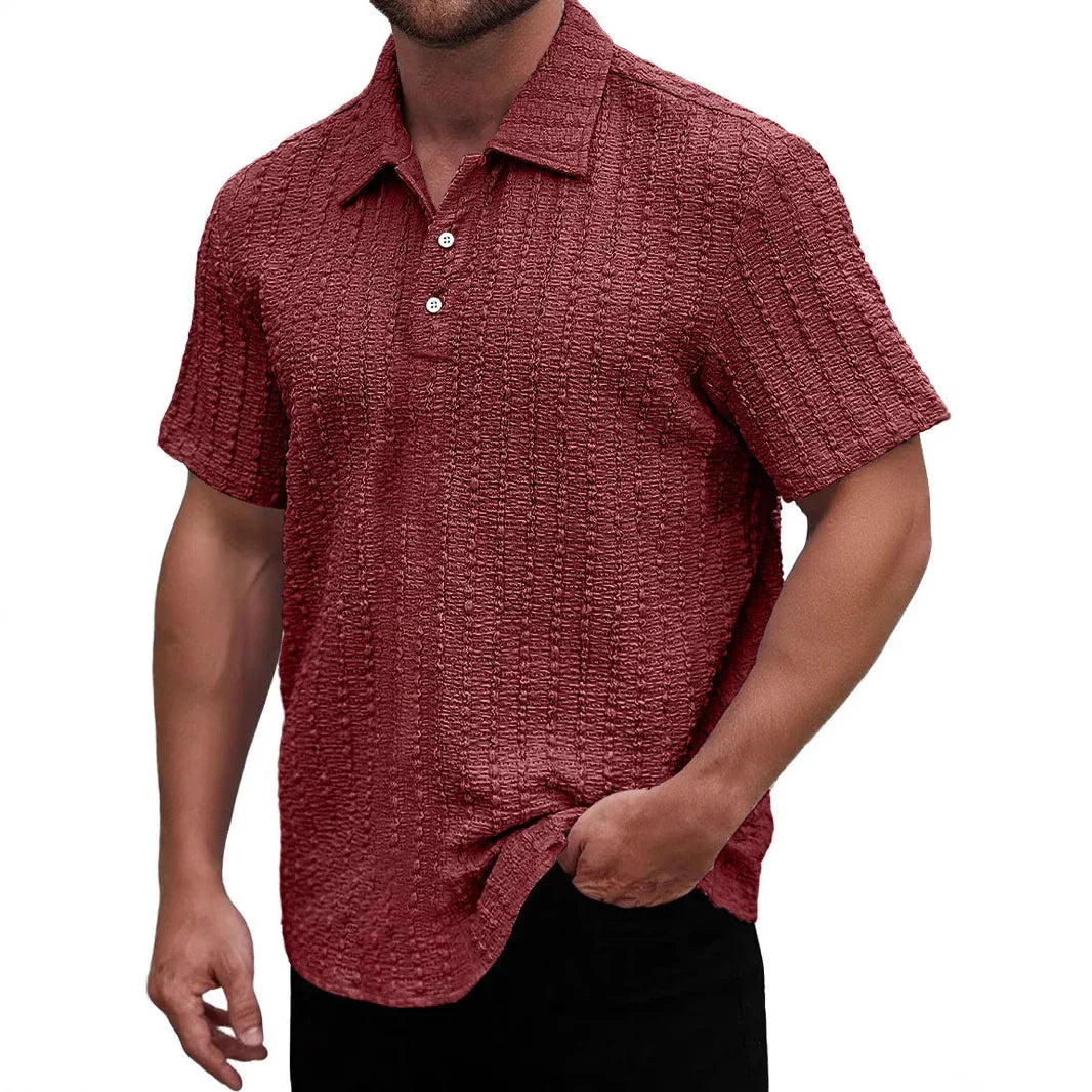 Men’s Polo Shirt – Regular Fit – Soft Textured Knit – Short Sleeve Breathable Fabric