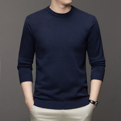 Men’s Knitted Sweater – Slim Fit – Crew Neck – Ribbed Trim – Soft Cotton Blend