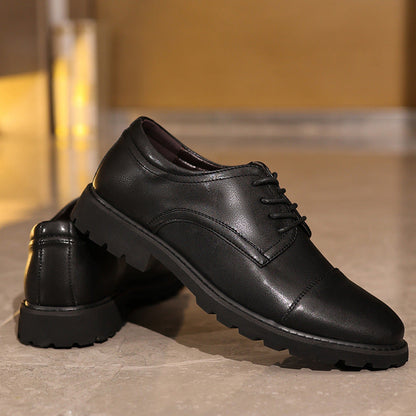 Men’s Derby Shoes – Leather – Cap Toe – Formal Fit – Rubber Sole – Classic Style