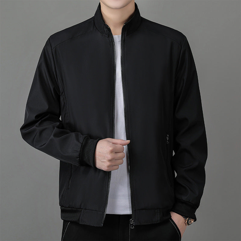 Men’s Business Jacket – Structured Fit – Water-Resistant – Standing Collar – Zip Front