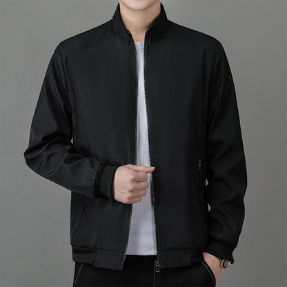 Men’s Business Jacket – Structured Fit – Water-Resistant – Standing Collar – Zip Front
