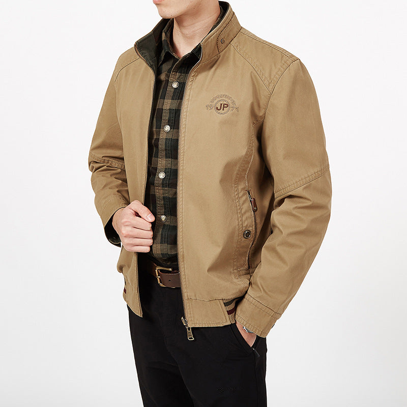 Men’s Reversible Jacket – Cotton Blend – Standard Fit – Zip Front – Side Pockets