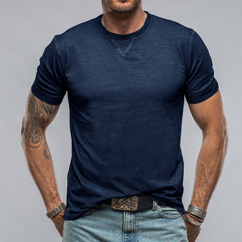 Men’s T-Shirt – Cotton Blend – Relaxed Fit – Crew Neck – Short Sleeve Casual Wear