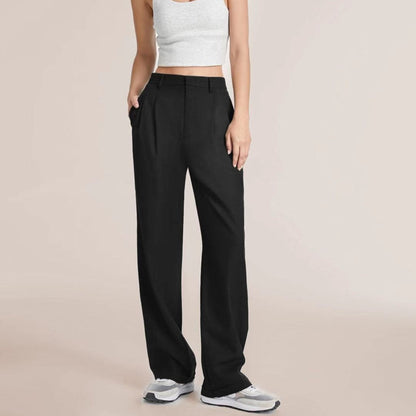 Women’s Wide-Leg Trousers – High Waist – Tailored Fit – Soft Drapey Fabric – Full Length