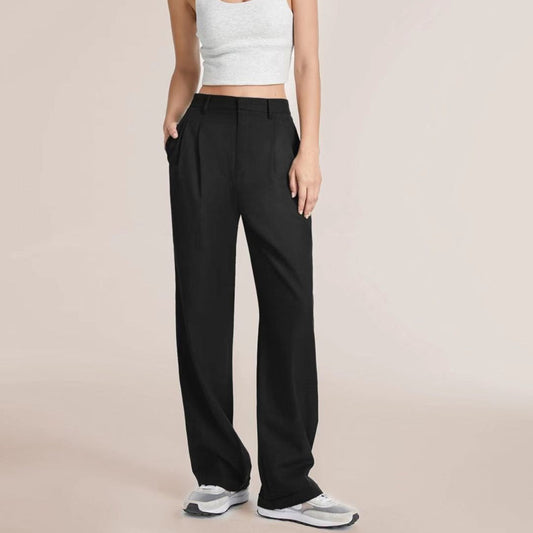 Women’s Wide-Leg Trousers – High Waist – Tailored Fit – Soft Drapey Fabric – Full Length