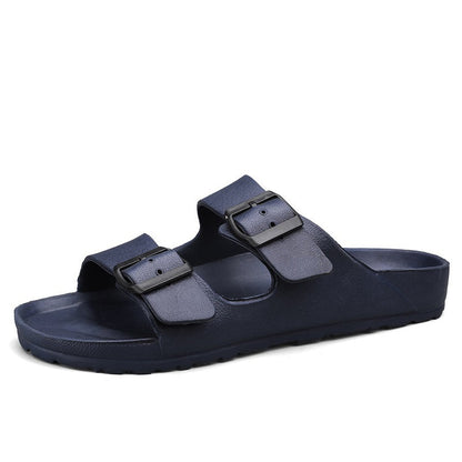 Men’s Sandals – Synthetic Leather – Open Toe – Adjustable Buckle Straps – Thick Sole