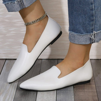 Women’s Pointed-Toe Flats – Slip-On Design – Soft Flexible Material – Streamlined Fit