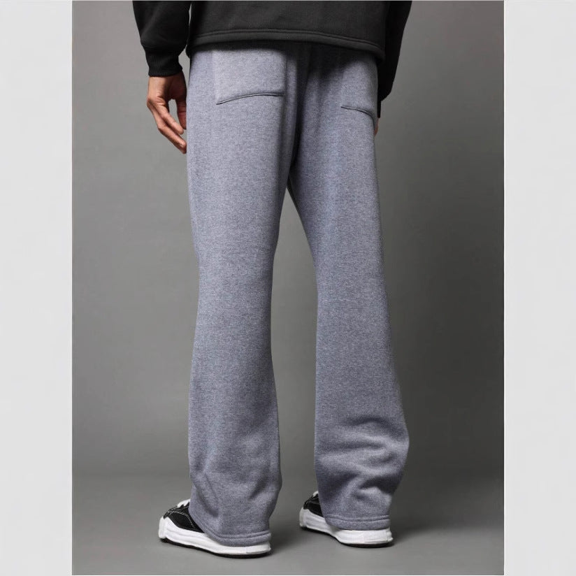 Men’s Flared Sweatpants – Cotton Fleece – Relaxed Fit – Drawstring Waist – Full Length
