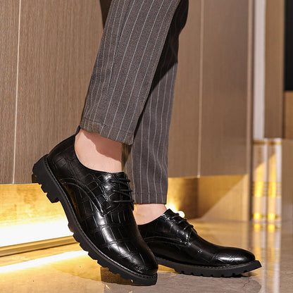 Men’s Derby Shoes – Leather – Cap Toe – Formal Fit – Rubber Sole – Classic Style
