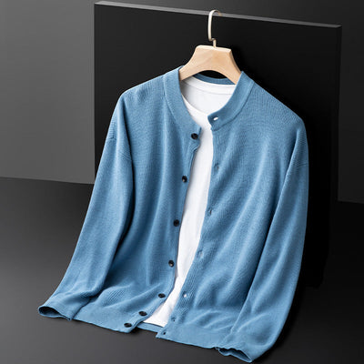 Men’s Cardigan – Slim Fit – Knit – Button Front – Ribbed Trim