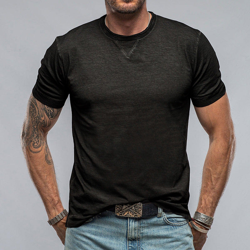 Men’s T-Shirt – Cotton Blend – Relaxed Fit – Crew Neck – Short Sleeve Casual Wear
