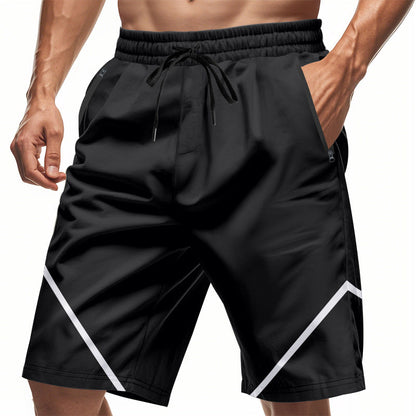 Men’s Athletic Shorts – Quick Dry Lightweight Fabric – Loose Fit – Knee Length – Zipper Pockets