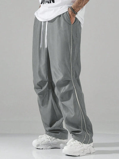 Men’s Cargo Pants – Relaxed Fit – Drawstring Waist – Side Pockets – Streetwear Style
