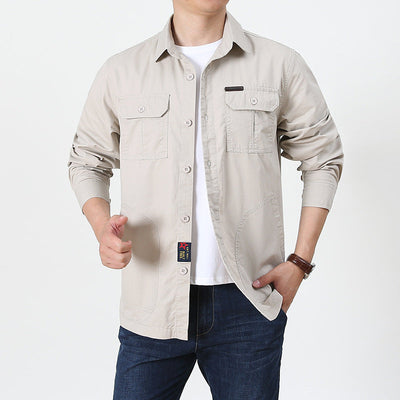 Men’s Shirt Jacket – Cotton Blend – Relaxed Fit – Button Down – Utility Pockets