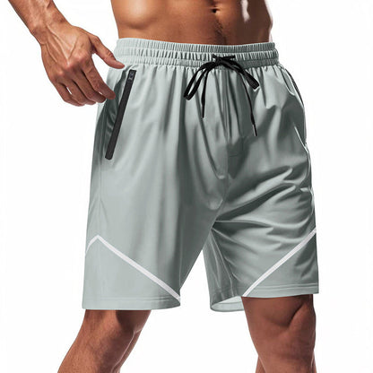 Men’s Athletic Shorts – Quick Dry Lightweight Fabric – Loose Fit – Knee Length – Zipper Pockets
