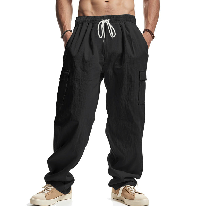Men’s Cargo Pants – Relaxed Fit – Elastic Waist Multi-Pocket