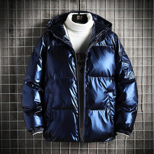 Men’s Puffer Coat – Oversized Fit – Quilted – Water-Resistant – Hooded Zip Closure