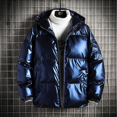 Men’s Puffer Coat – Oversized Fit – Quilted – Water-Resistant – Hooded Zip Closure