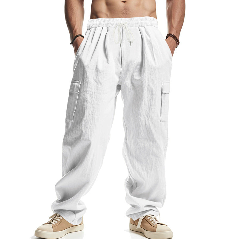 Men’s Cargo Pants – Relaxed Fit – Elastic Waist Multi-Pocket