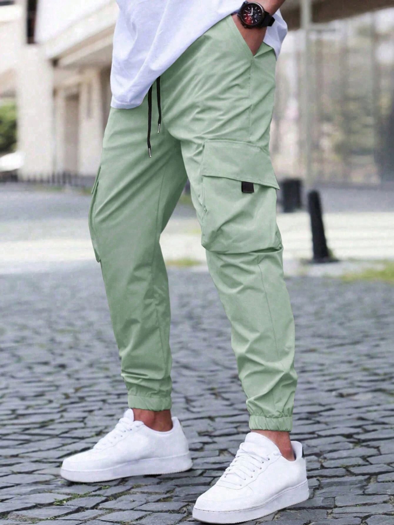 Men’s Cargo Jogger Pants – Relaxed Fit – Tapered Leg – Drawstring Waist