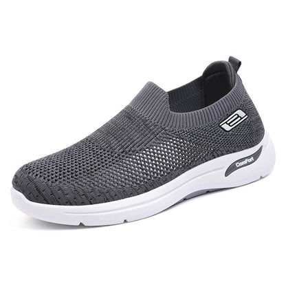 Men’s Slip-On Shoes – Breathable Mesh – Lightweight – Cushioned Sole – Low-Cut Fit
