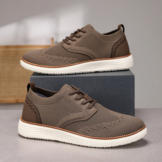 Men’s Dress Shoes – Knit Upper – Lace-Up – Cushioned Sole – Breathable Fit