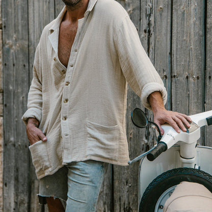 Men’s Button-Up Shirt – Relaxed Fit – Casual Long Sleeve
