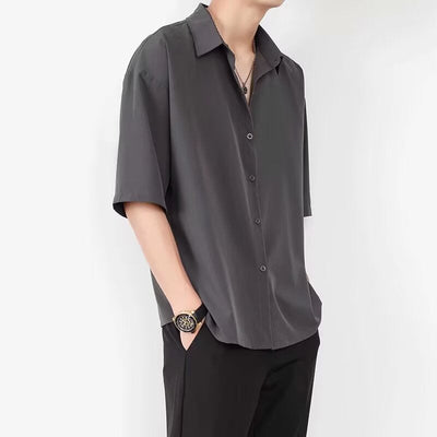 Men’s Short Sleeve Shirt – Relaxed Fit – Lightweight Fabric – Button-Up Casual Style
