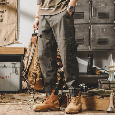 Men’s Cargo Pants – Relaxed Fit – Utility Pockets – Drawstring Cuff