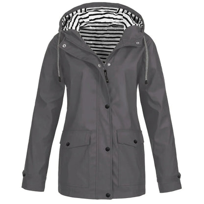 Men’s Outdoor Jacket – Waterproof – Regular Fit – Hooded – Button Cuffs – Flap Pockets