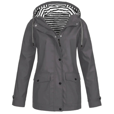 Men’s Outdoor Jacket – Waterproof – Regular Fit – Hooded – Button Cuffs – Flap Pockets
