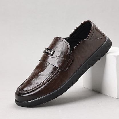 Men’s Leather Loafers – Slip-On Design – Polished Finish – Rubber Sole – Smart Casual Wear