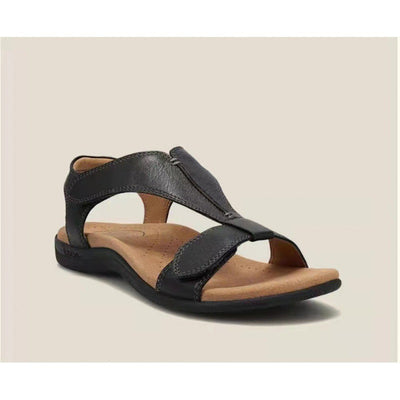 Women’s Wedge Sandals – Cushioned Footbed – T-Strap – Velcro Fastening – Casual Fit