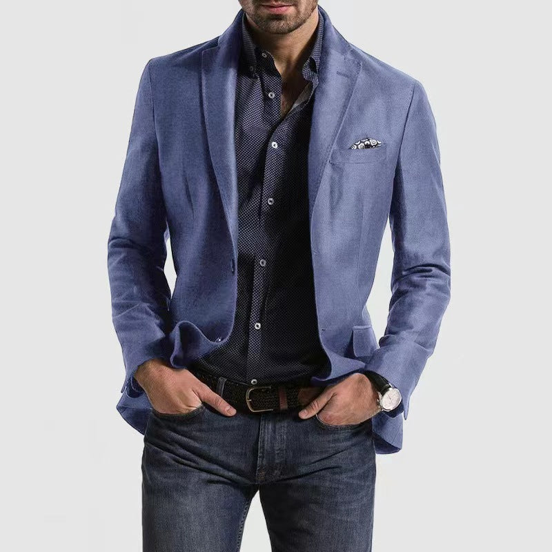 Men’s Suit Jacket – Slim Fit – Wool Blend – Notch Lapel – Single-Breasted Formal Wear