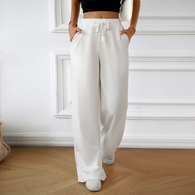 Women’s Wide-Leg Pants – Lightweight Breathable Fabric – Relaxed Fit – Elastic Drawstring Waist