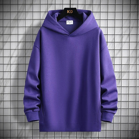 Men’s Hoodie – Oversized Loose Fit – Cotton Blend – V-Neck with Ribbed Cuffs