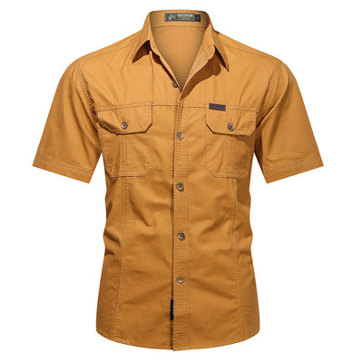 Men’s Work Shirt – Cotton Blend – Relaxed Fit – Short Sleeve – Button-Up with Pockets