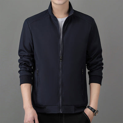 Men’s Business Jacket – Structured Fit – Water-Resistant – Standing Collar – Zip Front