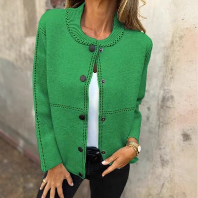 Women’s Sweater Jacket – Soft Knit – Relaxed Fit – Button Front – Long Sleeve – Pockets