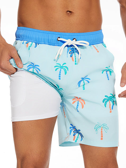 Men’s Swim Trunks – Quick-Dry Breathable Blend – Mid-Thigh Fit – Supportive Inner Layer
