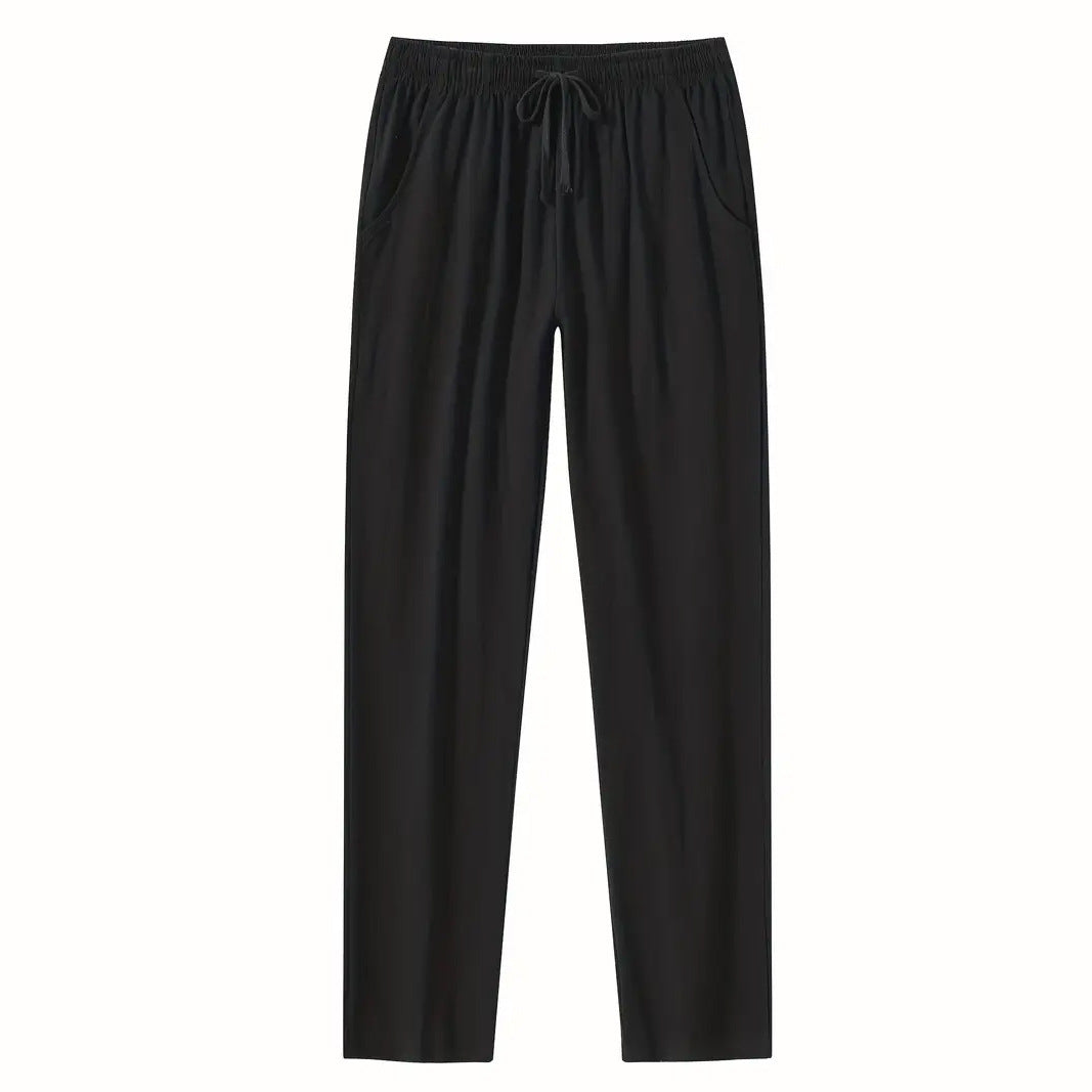 Women’s Full Length Pants – Relaxed Fit – Cotton – Elastic Waist – Drawstring – Pockets