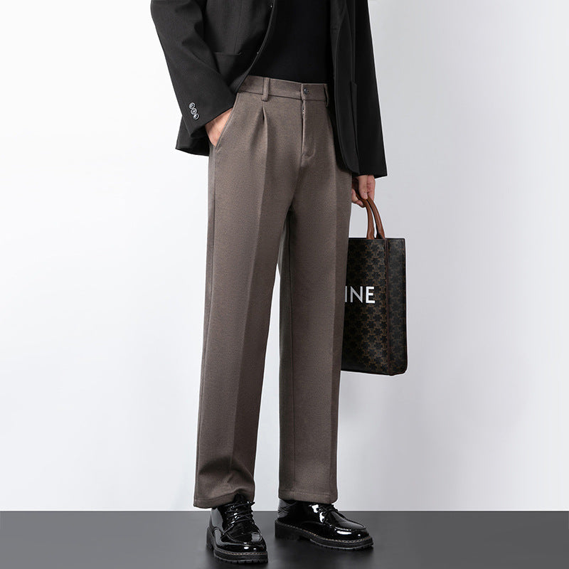 Men's Tailored Trousers – Wool Blend – Slim Fit – Full Length Formal Wear