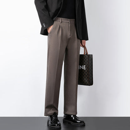 Men's Tailored Trousers – Wool Blend – Slim Fit – Full Length Formal Wear