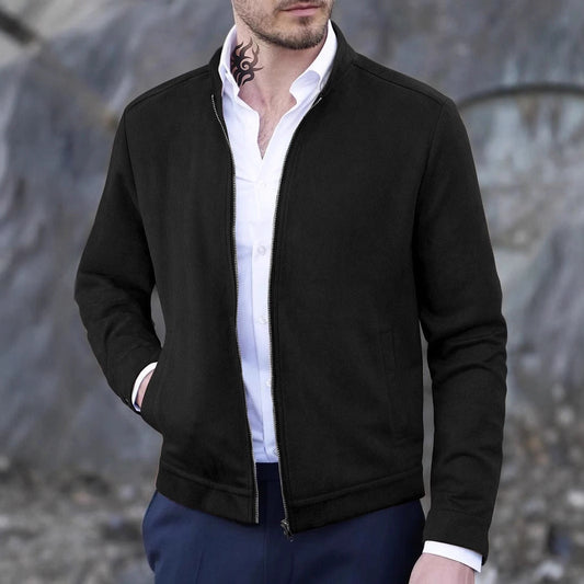 Men’s Casual Jacket – Slim Fit – Mock Neck – Zipper Front – Lightweight Soft Fabric